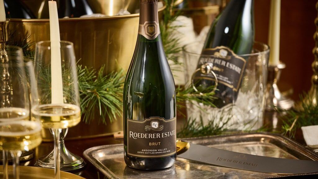 Sparkling wine a holiday table.